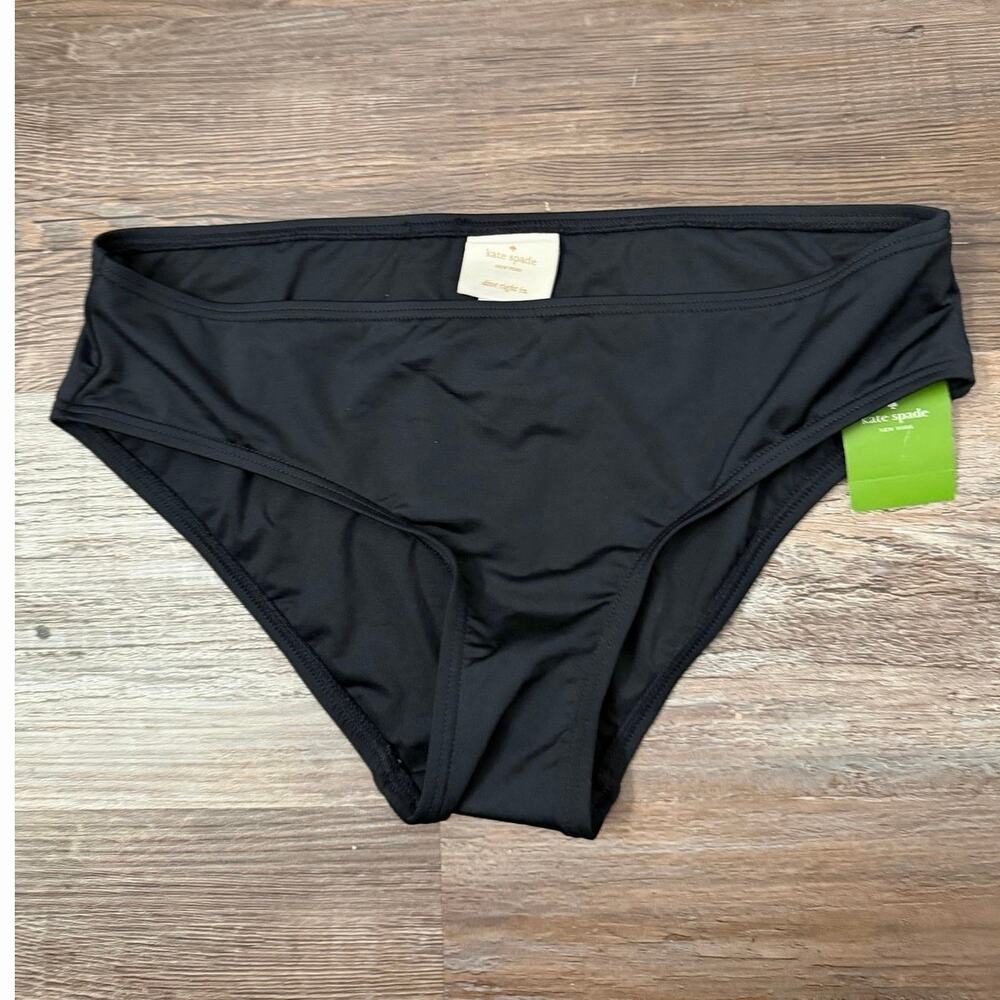 Kate Spade NWT new york bikini bottoms in solid black in size Large